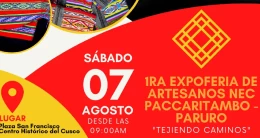 1RA EXPOFERIA DE ARTESANOS NEC PACCARITAMBO - PARURO "TEJIENDO CAMINOS"